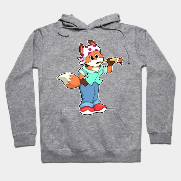 Fox as Painter with Brush & Colour Hoodie by Markus Schnabel